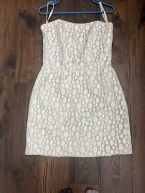 After Six Ivory Lace Strapless Dress Size 10 Formal Cocktail Wedding Guest